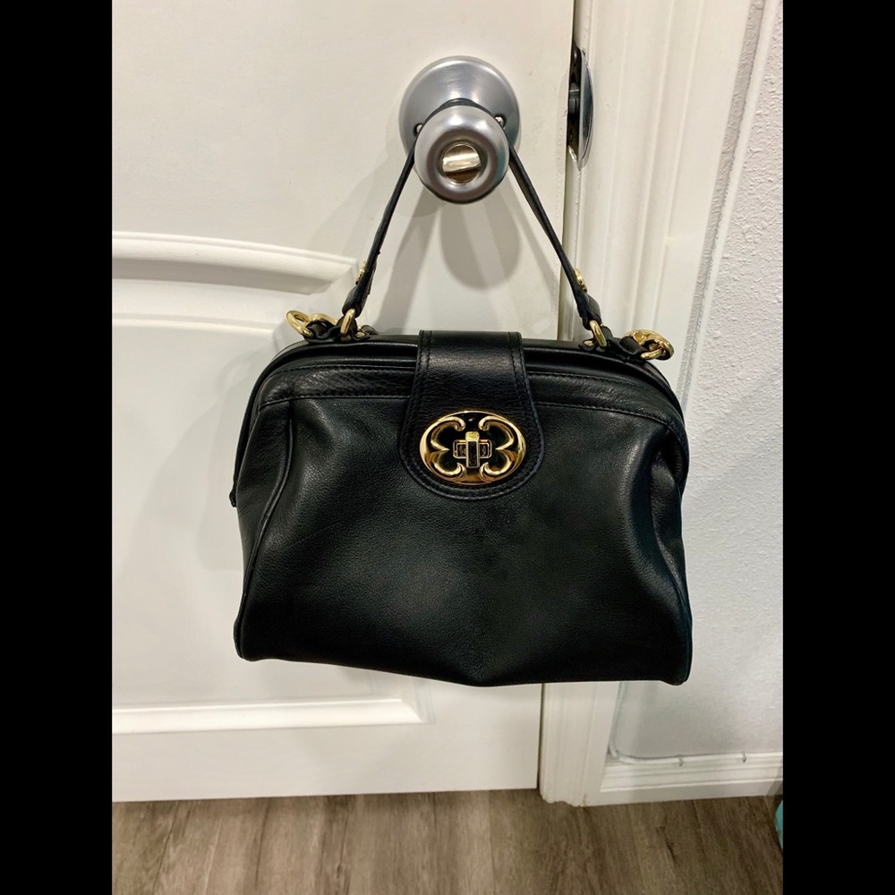 Emma Fox Black Leather Crossbody